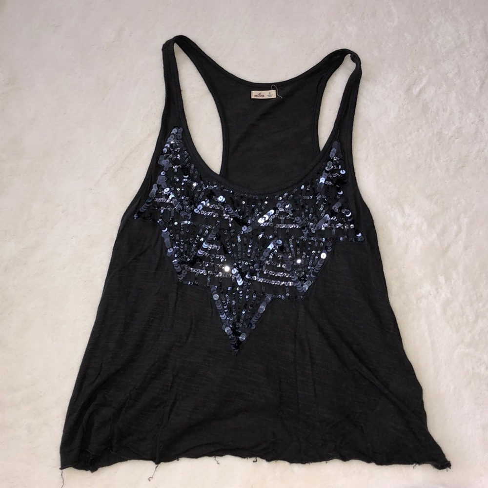 Hollister Sparkly Size Small Detailed Cropped Tank